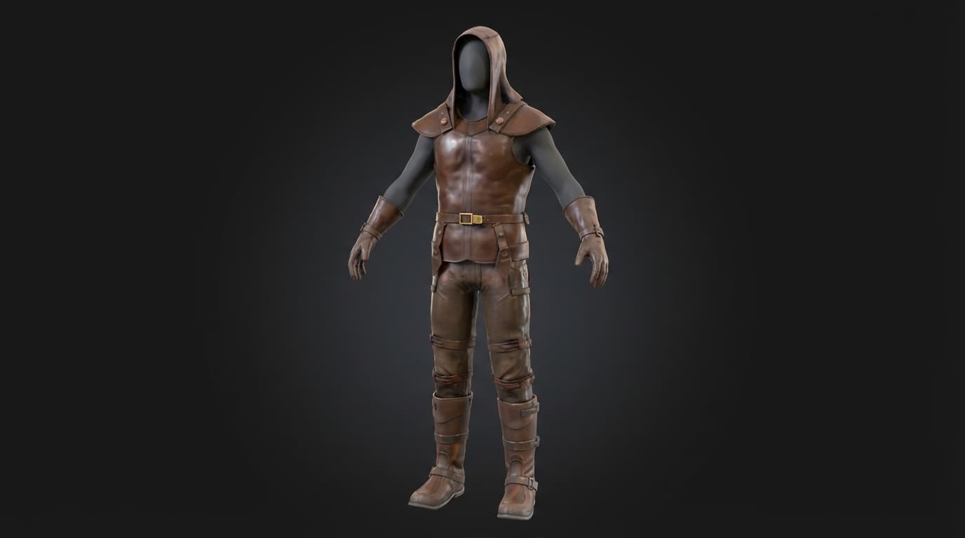 Preview of the five-piece leather armor set